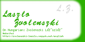 laszlo zvolenszki business card